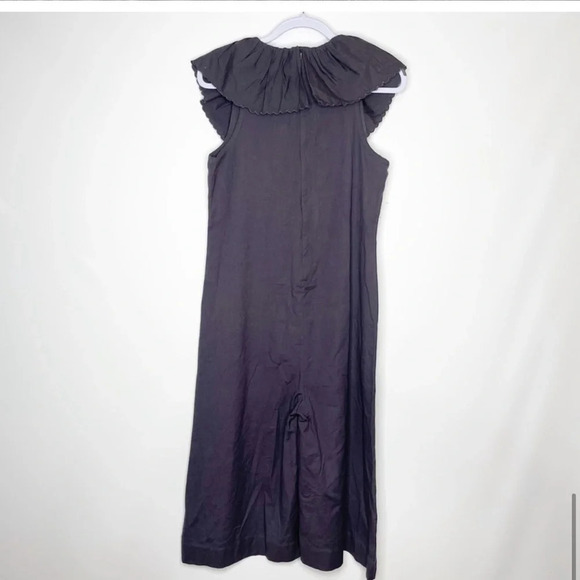 Anthropologie Maria Stanley CascadaRuffled Neckline Cropped Jumpsuit Size … - Picture 3 of 6